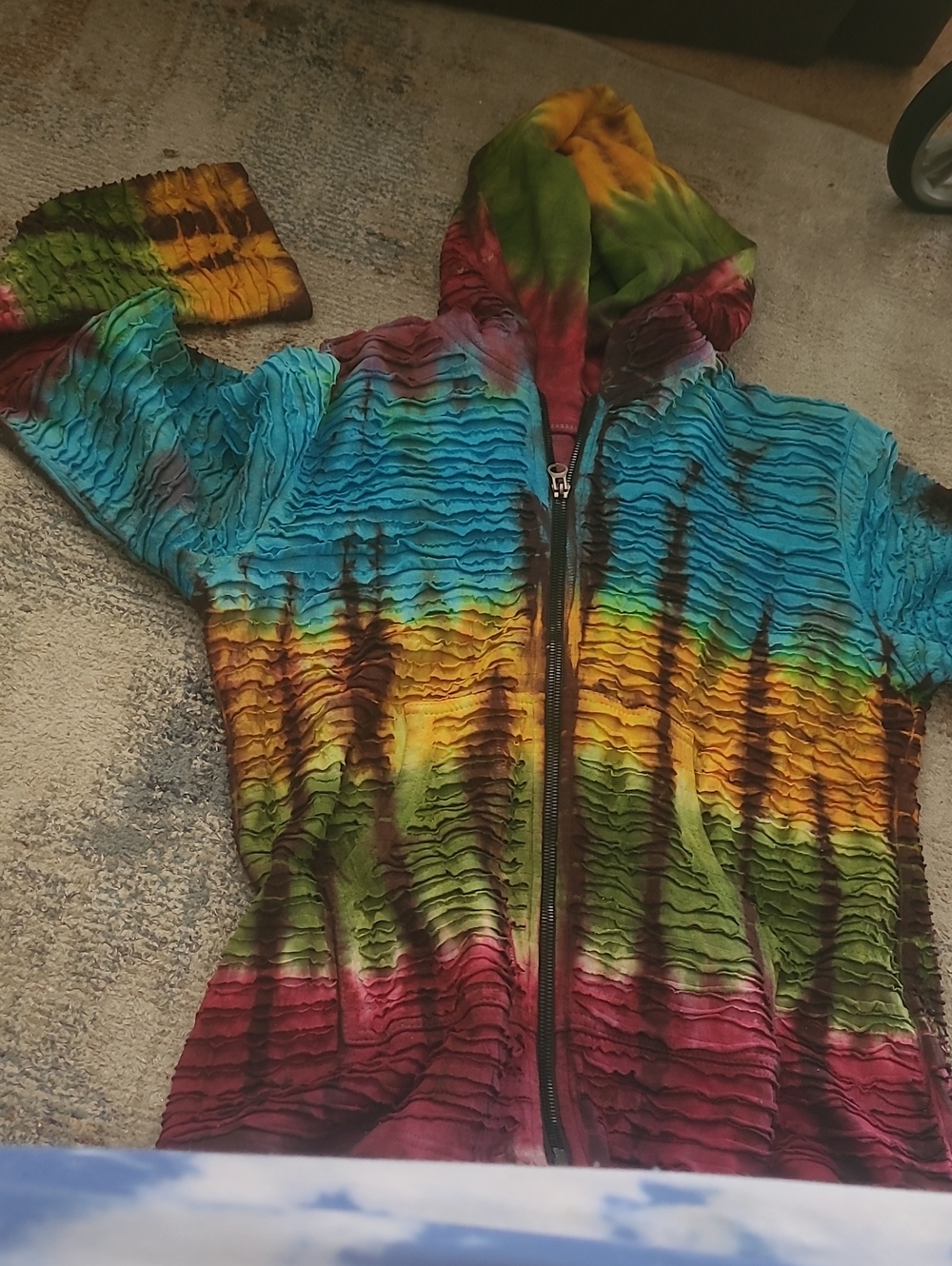 Tie-Dye Hooded Jacket in Multicolor